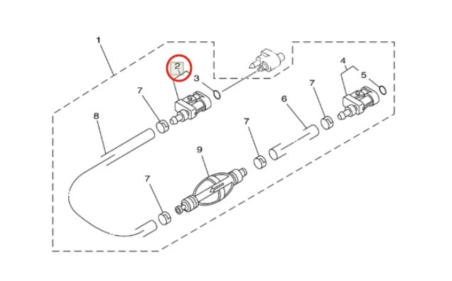 6E5-24305 8mm Fuel Pipe Joint Comp For Yamaha Outboard 6-350 HP 2/4 Stroke Boat Motor Engine Parts