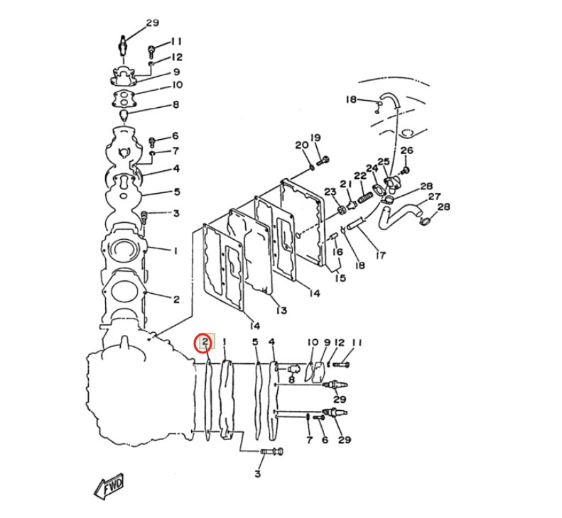 6E5-11181-A0-00 Gasket, Cylinder Head 1 For Yamaha Outboard 100/115/130/140HP 2 Stroke Boat Motor Engine Parts