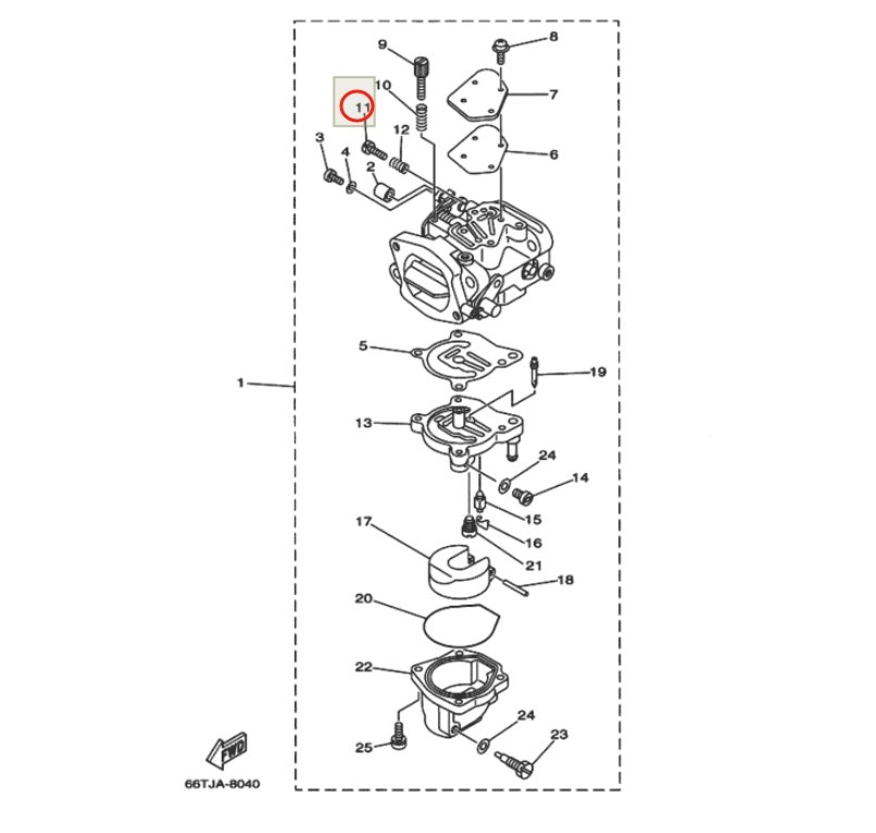 6E5-14323-03-00 Screw, Air Adjusting For Yamaha Outboard 40/100/115/130/140/150/175/200/225/250 HP 2 Stroke Boat Motor Marine Engine Parts OEM